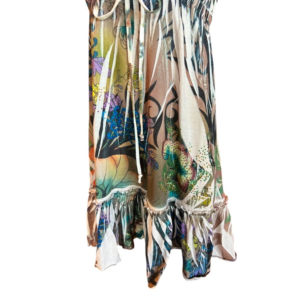 Tattoo Tattoo Blue and Green Midi Spaghetti Strap Dress S GUC - Picture 3 of 4